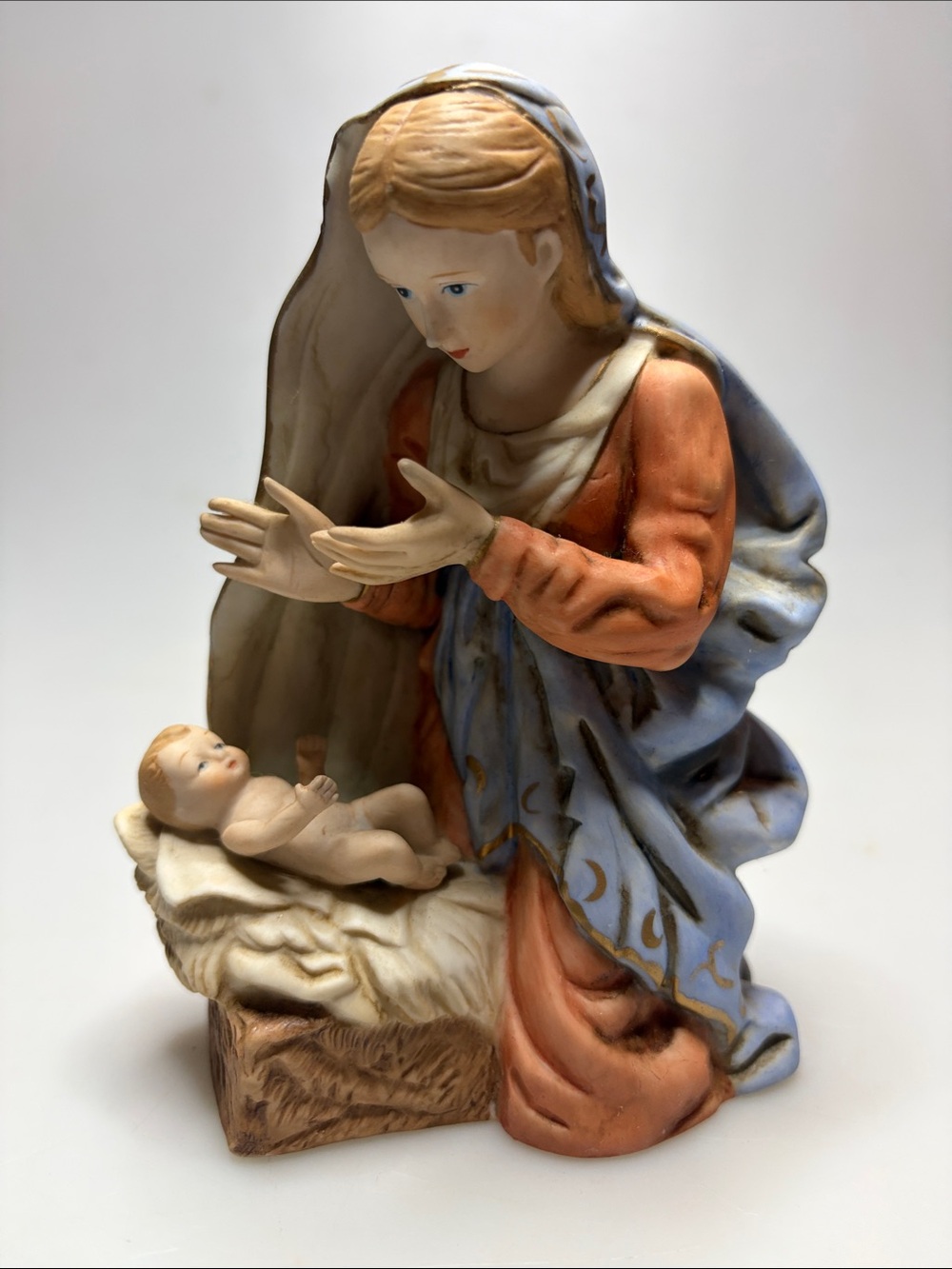 Vintage Lefton Mary & Baby Jesus Bethlehem Collection Figurine Made In Taiwan
